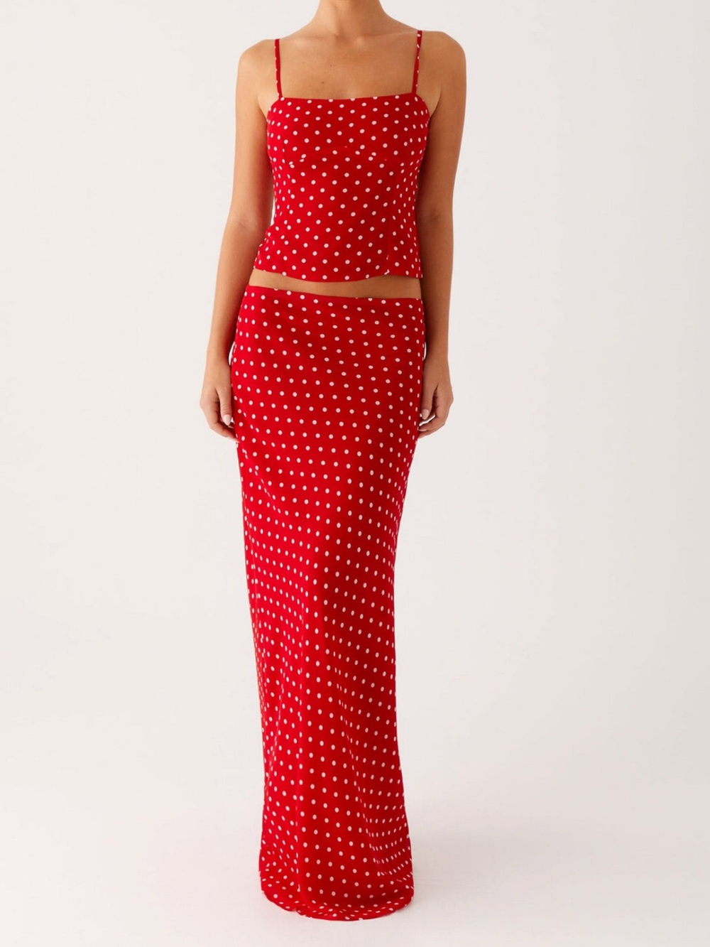 NWT Peppermayo Bendita Maxi Skirt - Red Polka Dot | size US 10 (XL)